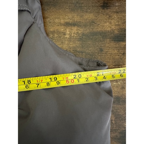 Lands' End Womens Puffer Vest Faux Fur Collar Brown Button Front Size L 14-16 - Picture 8 of 9